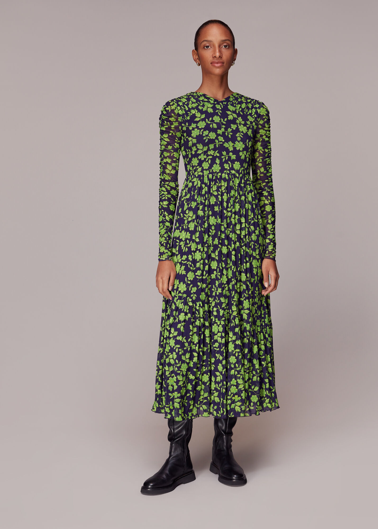 Long floral deals mesh dress